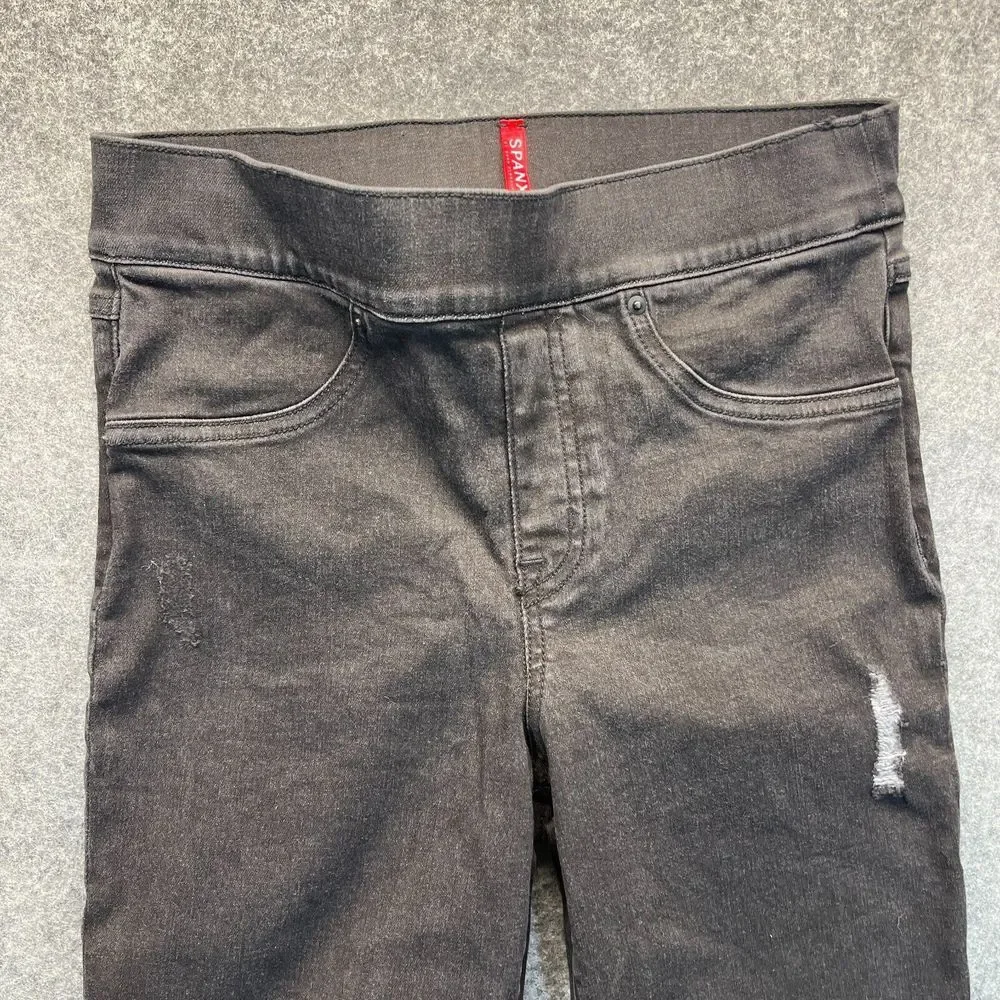 Spanx Women's Jegging Jeans Size S Black Mid Rise Stretch‎ Distressed